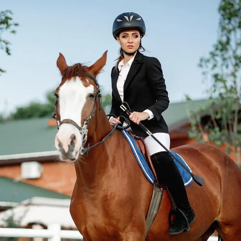 Pointeur portable en cuir PU pour l'entraînement équestre en plein air, culture d'équitation durable, léger, antidérapant avec poignée, fouet pour les courses de chevaux