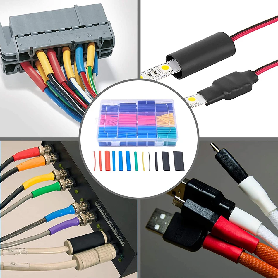 560pcs Heat Shrink Tubing Tube Heat Shrink Wrapping Kit Assorted Wire Cable Sulation Sleeving 2:1 Thermoresistant