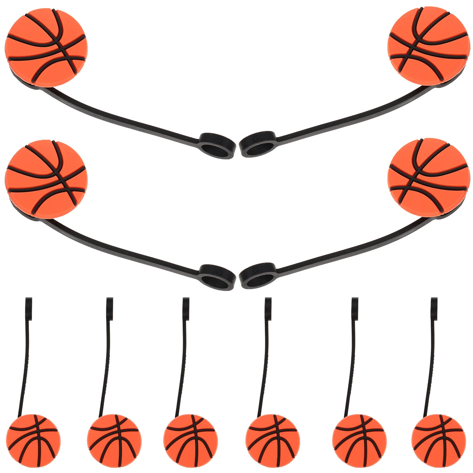 

10 Pcs Basketball Straw Covers Stopper Outdoor Cute Caps Cartoon Pvc Protector Kids
