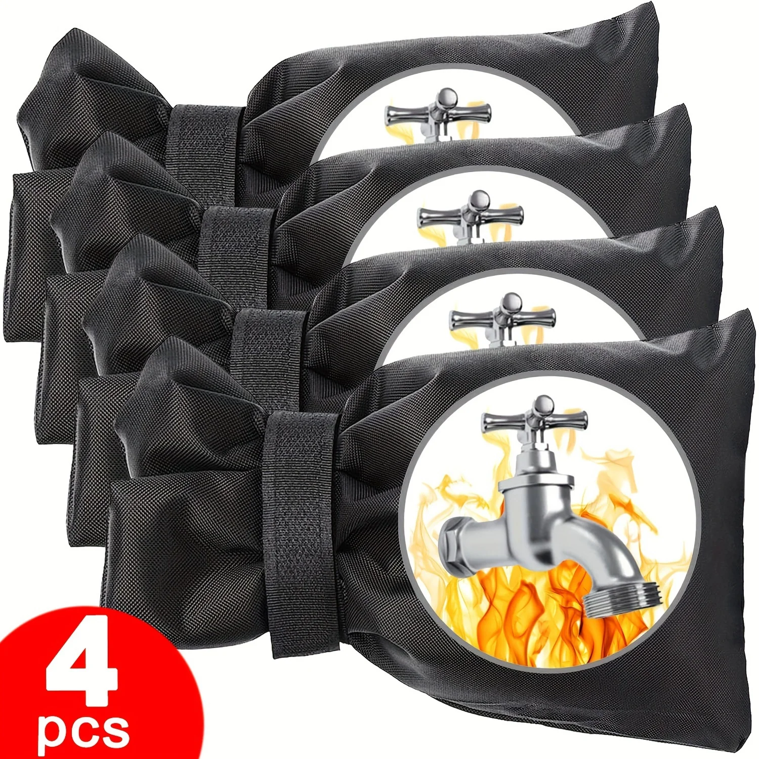 4‑Pack Modern Garden Faucet Socks, Thickened Reusable Freeze Protection Cover, Universal Fit for US & EU Thread Outdoor Taps