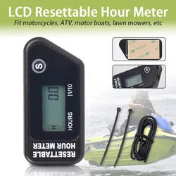 Timer Waterproof LCD Timer Counter Black / Red For Motorcycle/ATV/Powerboat/Law Mower Maintenance Reminder
