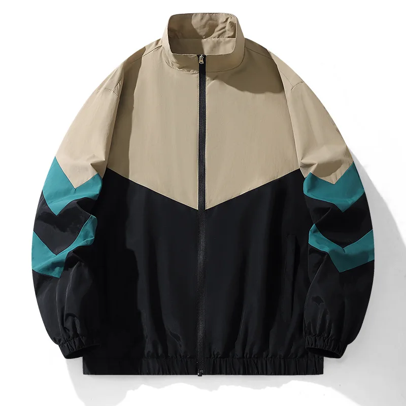 Outdoor Thin Coat Zipper Slim Hiking Gym Men Jogging Running Fitness Long Sleeve Breathable Print Letter Autumn Sports Jacket