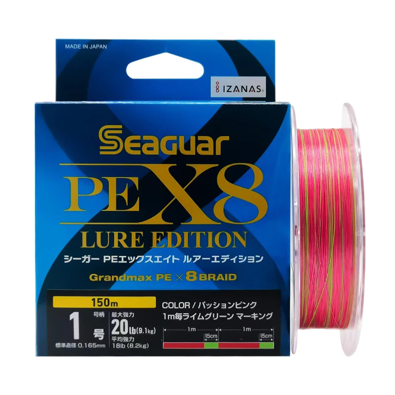 Imagem -05 - Original Seaguar pe Line x8 Super Suave e Fino Seaguar Longo Elenco Mar Pesca Balsa Pesca Multicolorida 8-weave 150m Linha Principal