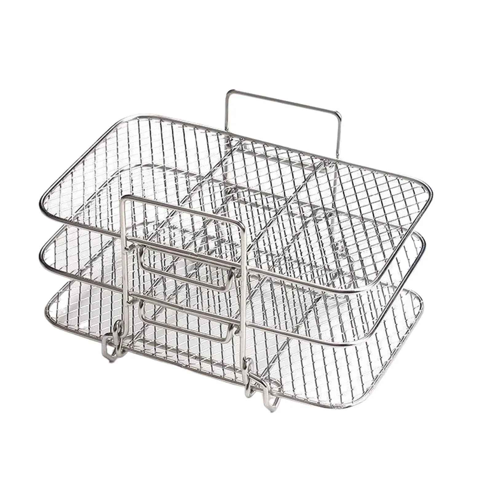 Stainless Steel 3 Layer Foldable Non Stick Wire Grid BBQ Grill Baking Tray Cake Cooling Rack Oven Pizza Holder Outdoor BBQ