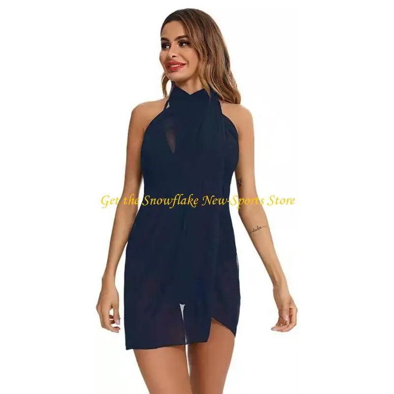 

E56d Женщины Sarong мягкий пляжный купальный купальник прикрытие бикини