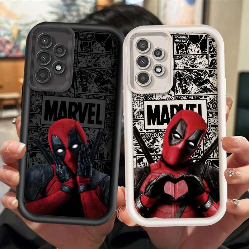 Marvel Funny Comic Deadpool For Samsung Galaxy A73 A54 A53 A52 A51 A34 A33 A23 A22 Shockproof Soft Eye Ladder Phone Case