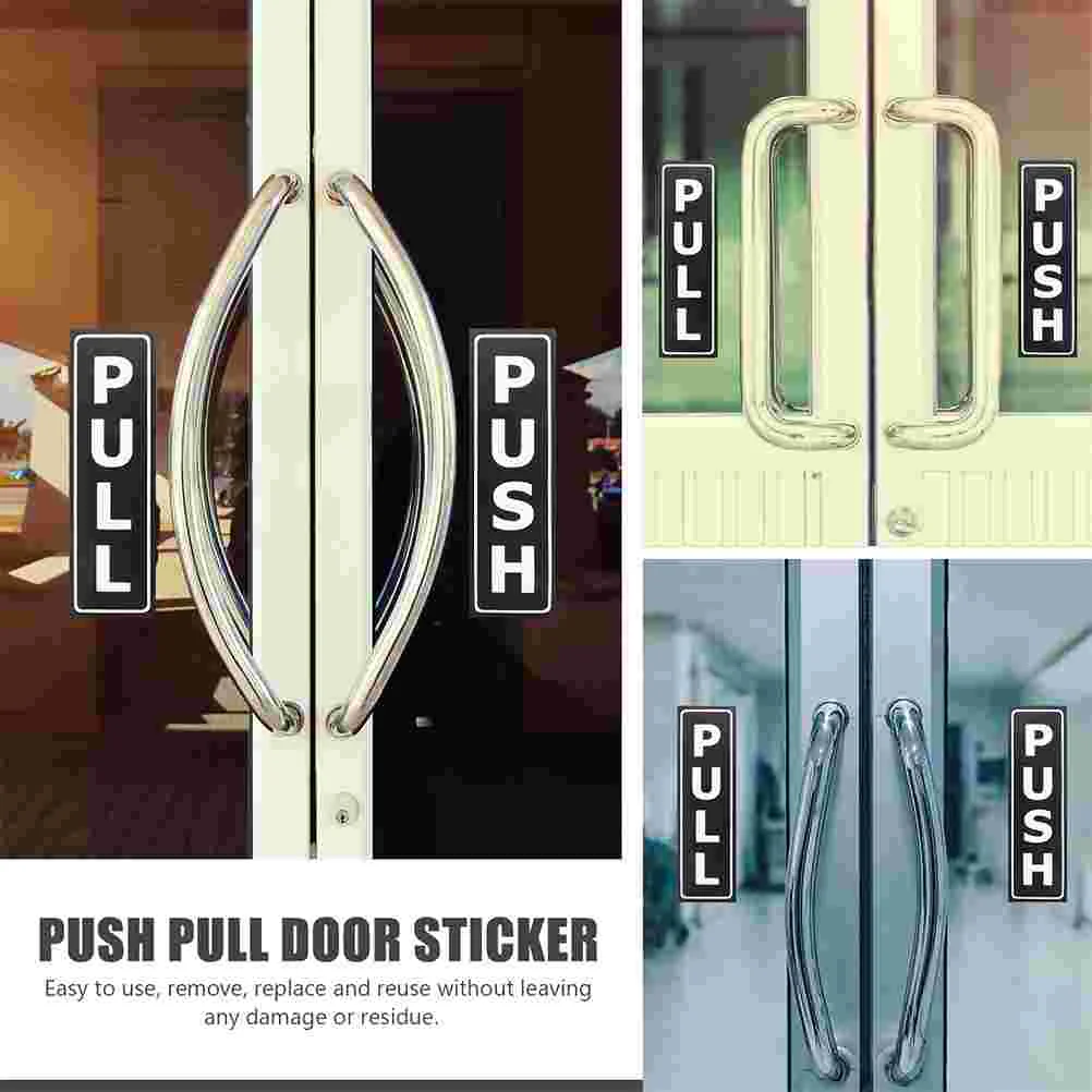 8 Pcs Applique Sliding Door Logo Sticker Office Stickers Push Pull Label Pvc Sign for
