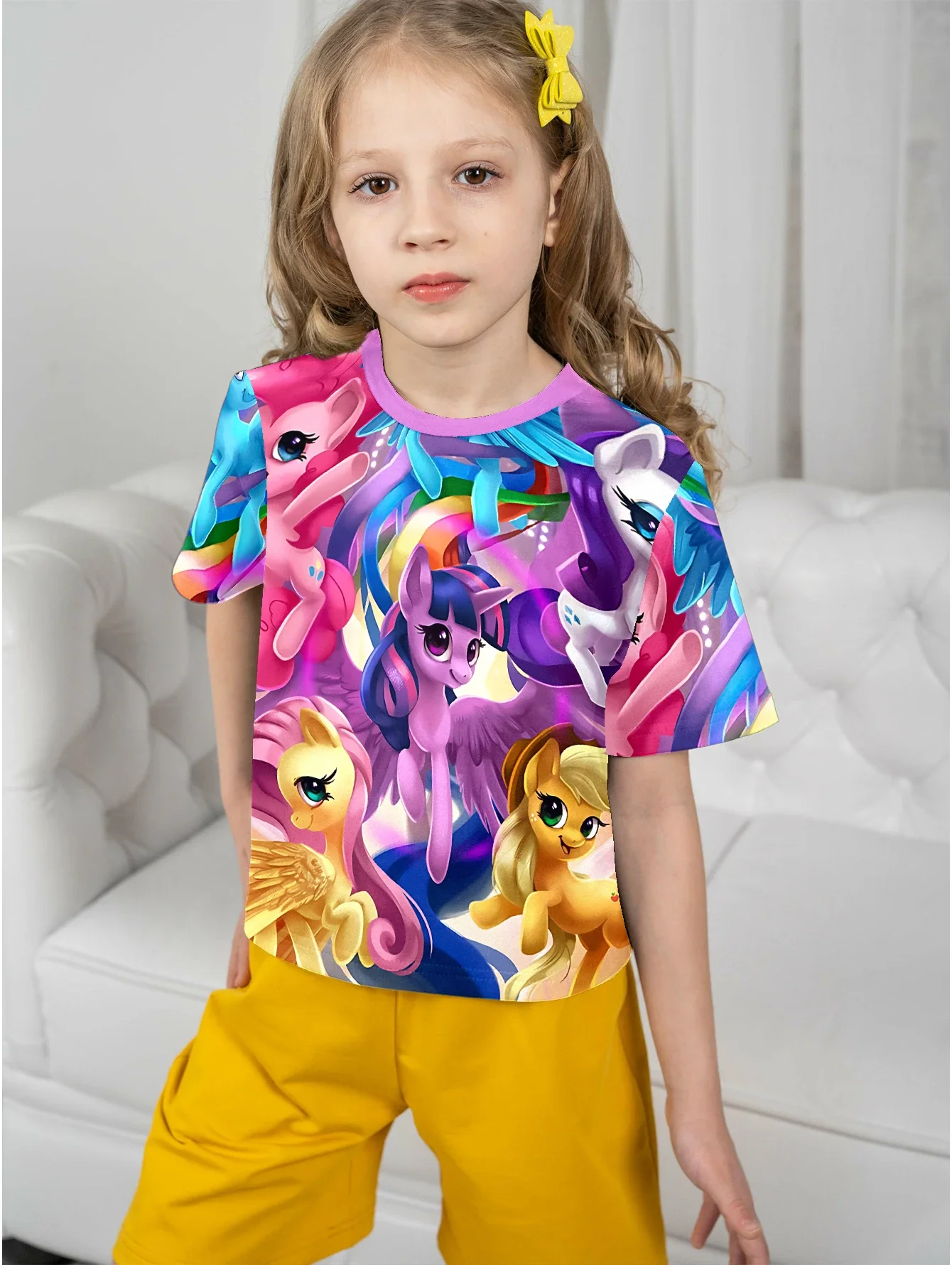 3D Print Cartoon My Little Ponies Baby Clothing 5 to 14 Years Male Outdoor Clothes for Children Boy Girl Child T-Shirt Top Shirt