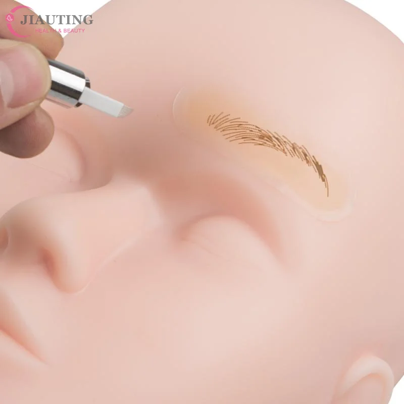 

10 шт., наклейка для переноса татуировки бровей, реальная работа, принт кожи, линия бровей, тренировочный инструмент для перманентной силиконовой татуировки