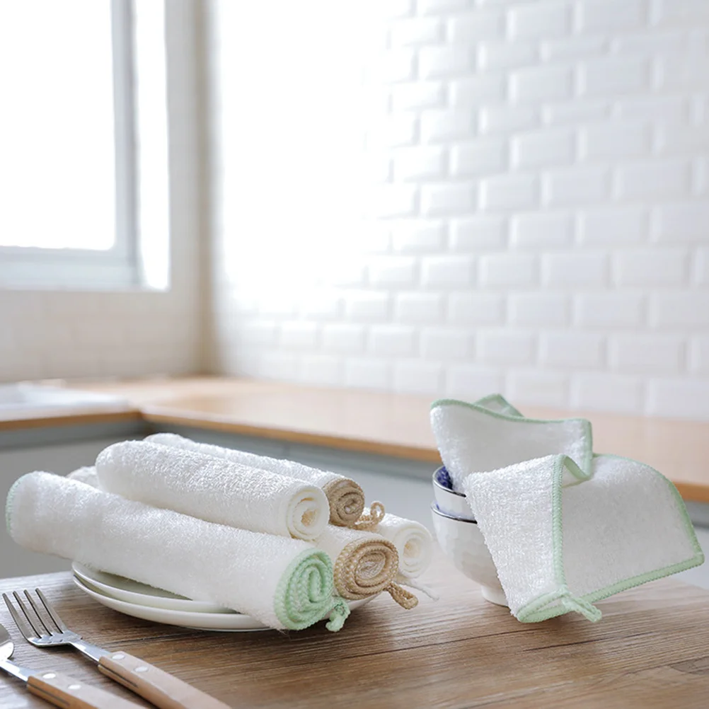 

3Pcs Bamboo Fiber Dishcloth High Absorbency Kitchen Cleaning Cloth 18x23cm Soft Skin Friendly for Home Restaurant