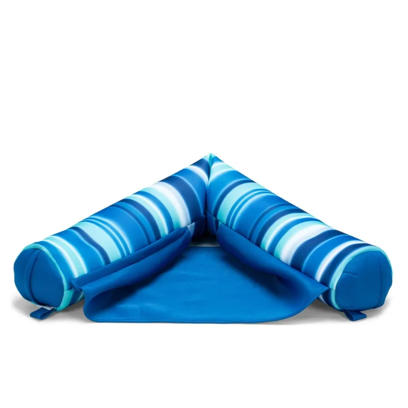 Noodle Sling No Inflation Needed Pool Seat with Armrests, Blurred Blue Double Sided Mesh, Quick Draining Fabric, 3 feet