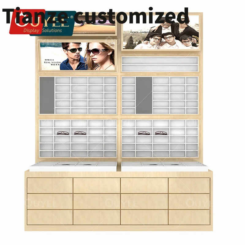 

Customized-international fashion sunglass display wall stand optical showcase display cabinets eyewear wall mounted optical disp