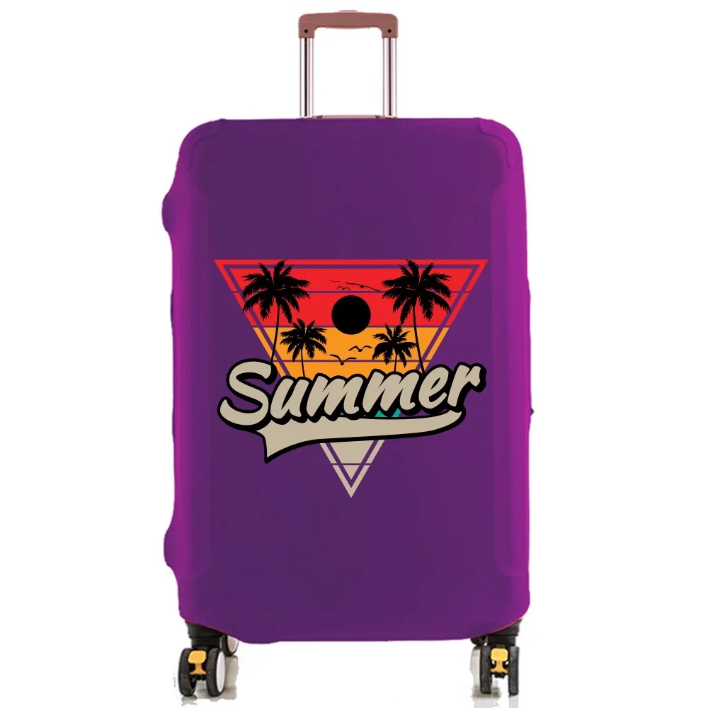 Purple Travel Luggage Protective Cover Holiday Traveling Essentials for 18-32 Inch Print Elastic Trolley Dust Protector Suitcase