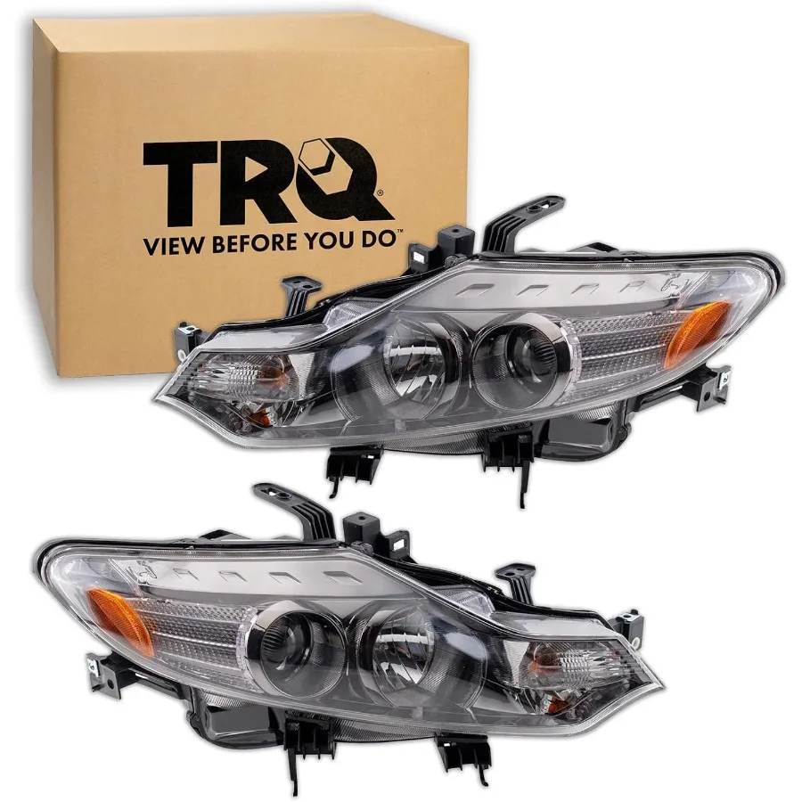 2 Piece Headlight Assembly Halogen Set for Driver and Passenger Side Compatible with Nissan Murano 20092014 Ideal for Night Dri