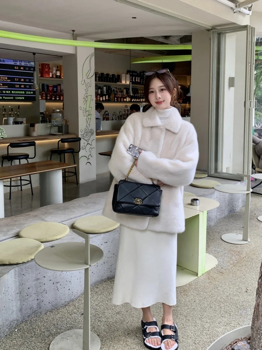 Cappuccio in pelliccia sintetica Cappotti da donna a pois al ginocchio da sera Giovane giunzione Moda Bottoni accoglienti Flowy Allentato Multi lungo Casual