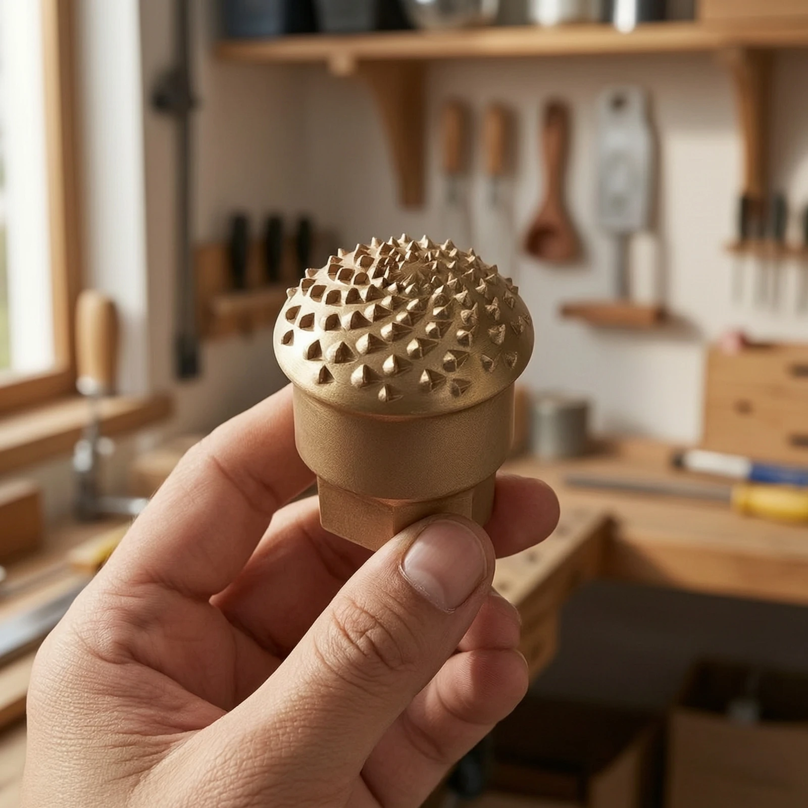 Wood Carving Head Sharp Rotary Burr with M14 Thread Wood Grinding Burr Aggressive Grinder Attachment Gold-Toned for Woodworkers