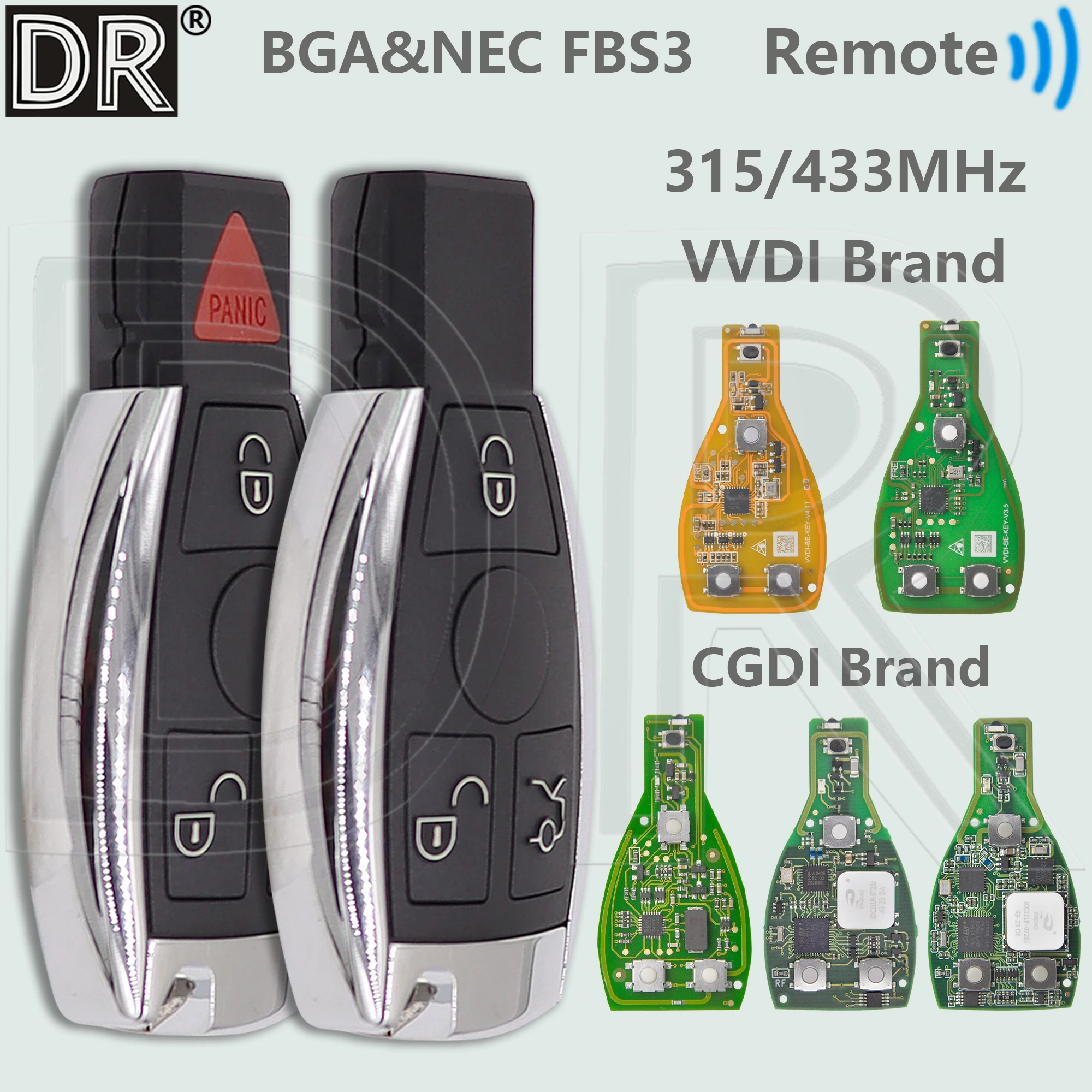 

DR CGDI/VVDI FBS3 315/433 МГц Автомобильный дистанционный ключ с переменной частотой, поддержка NEC & BGA для Mercedes Benz A C E S Class W204 W207 ..
