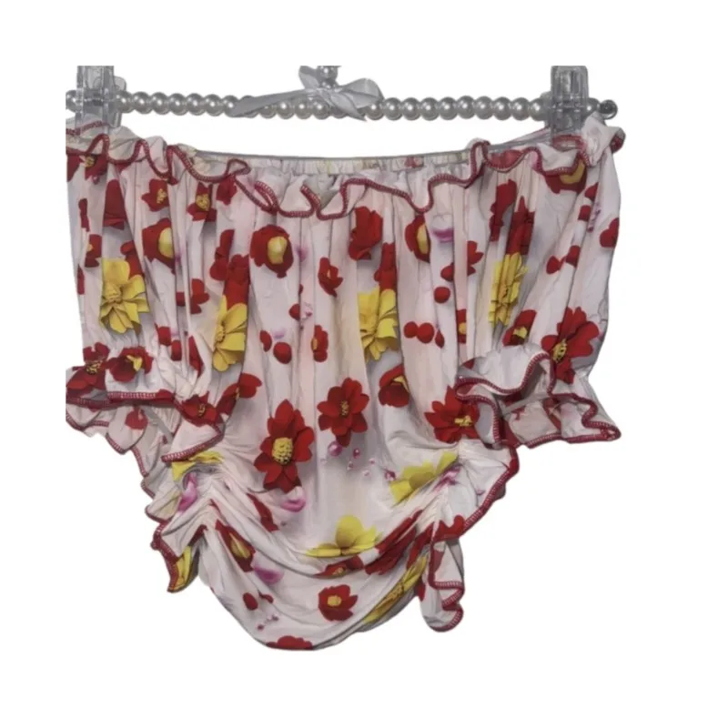Plus Size Women Men Sexy Briefs Soft Silky Touch High Elastic Panties Floral Ruffles Lingerie Panties Couple Home Underwear