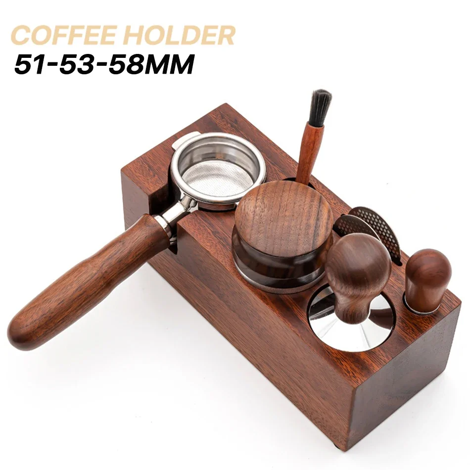 53/58mm Wood Coffee Portafilter Holder, Espresso Tamper Mat Stand, Coffee Maker, Support Base Rack, Barista Accessories