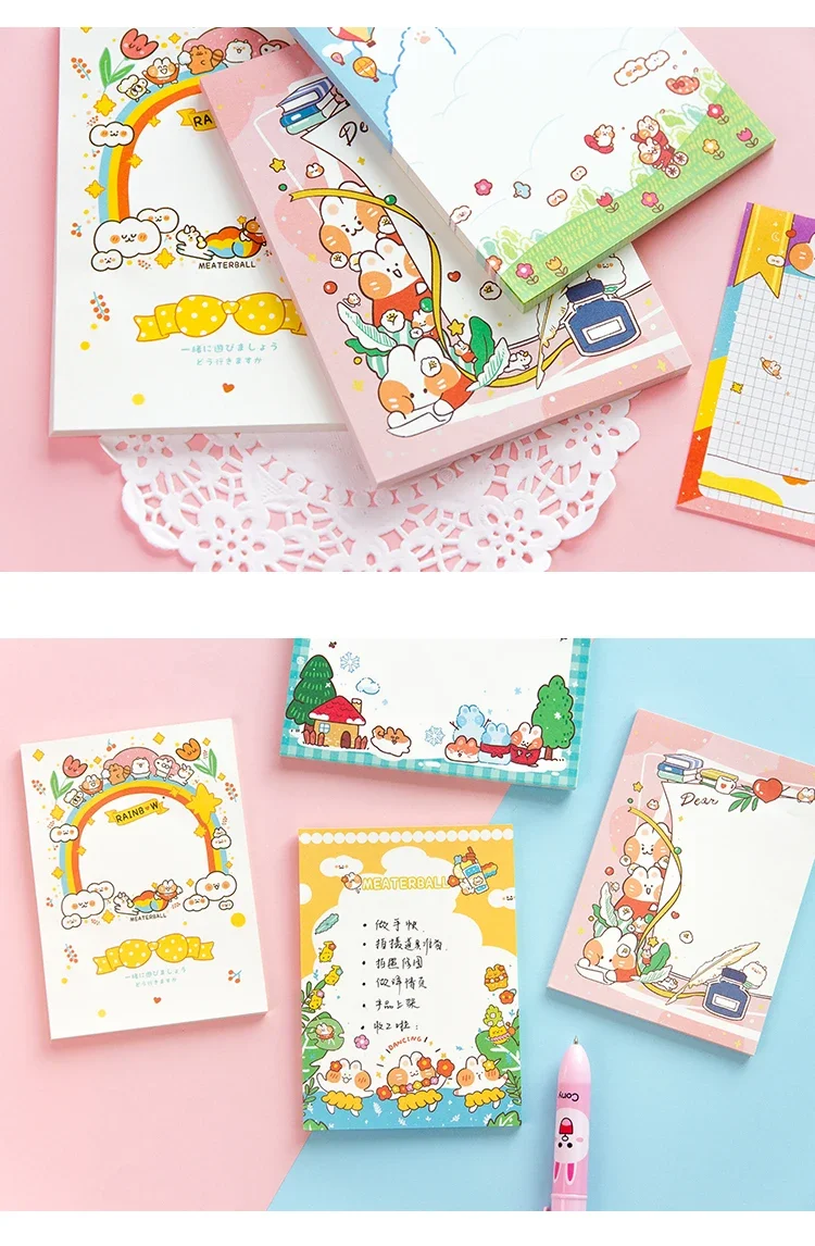 50 ورقة/حزمة نيكول مواء جميل الكرتون القط هريرة كبيرة الحجم المفكرة كبيرة المسيل للدموع غير لزجة مذكرة اوراق الملاحظات سكرابوكينغ