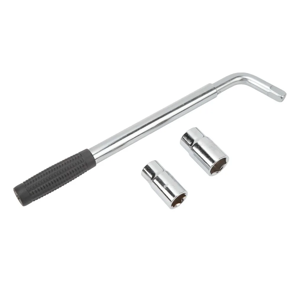 Telescoping Telescoping Lug Wrench 45 Gauge Steel Heavy Duty L Type Wheel Wrench 17/19mm and 21/22mm Sockets