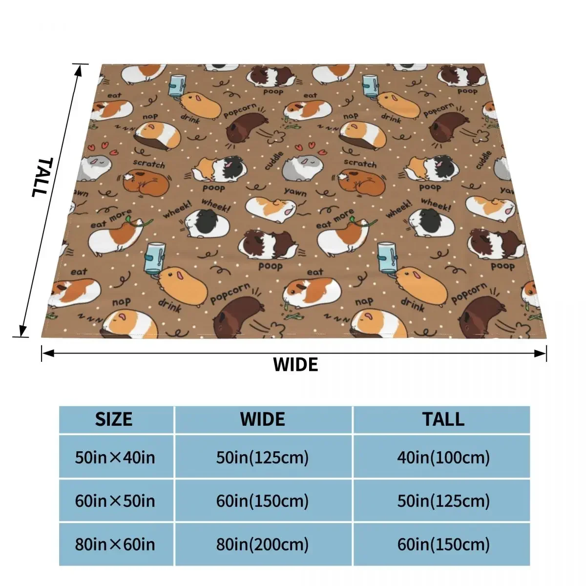 Kawaii Guinea Pig Animal Flannel Throw Blankets Blankets for Bedding Bedroom Super Warm Plush Thin Quilt