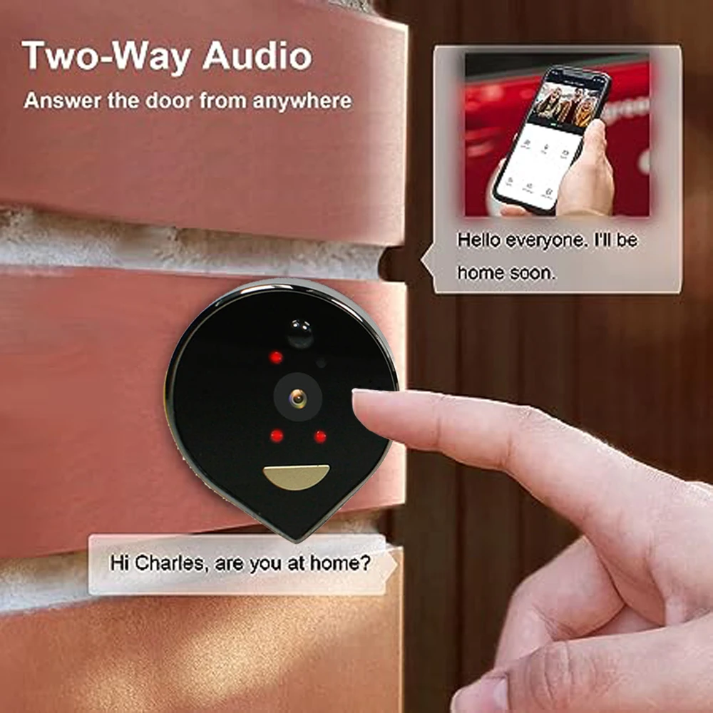 WiFi IP Video Doorbell Wireless Night Vision Door Phone Camera Two-Way Audio Intercom Visual Home Security Monitor  doorbell