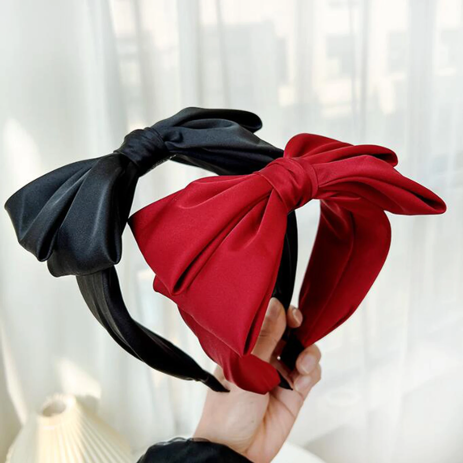 PROLY New Fashion Women Headband Wide Side Big Bowknot Hairband Classic Casual Turban Girls Headwear Hair Accessories