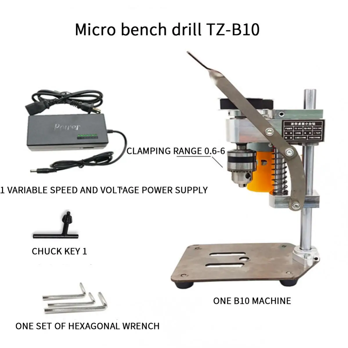 180W High Precision Mini Drill Floor B10 Drill Chuck Electric Bench Drill Tapping Machine Wood Metal Drilling Machine