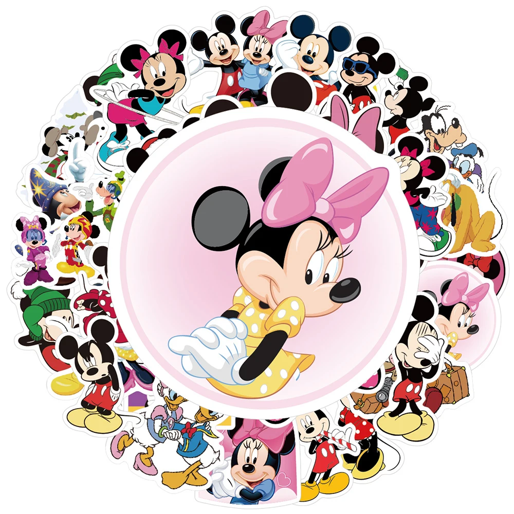 10/30/50PCS Disney Mickey Mouse Stickers Cute Decal Phone Skateboard Guitar Scrapbook Luggage Graffiti Cartoon Kids Sticker Toys