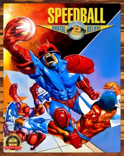 Speedball 2 - Brutal Deluxe - Restored - Amiga - Rare - Metal Sign