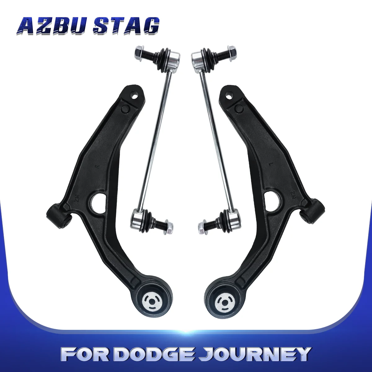 AzbuStag 4Pcs Front Lower Left Right Control Arm Sway Bar Link Suspension for DODGE JOURNEY 2009 2010 2011 2012 2013 2014 2015