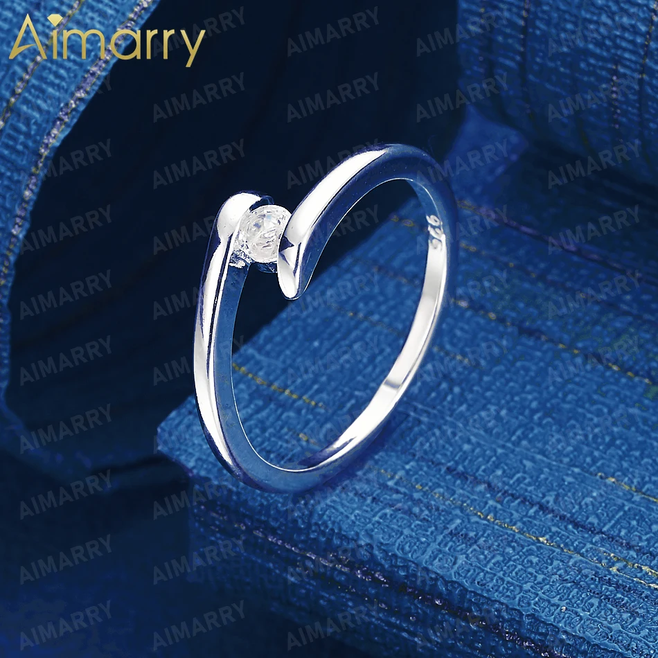 925 Sterling Silver 6-10# Streamlined Single AAA Zircon Ring for Women's Banquets and Weddings High-quality Fashion Jewelry