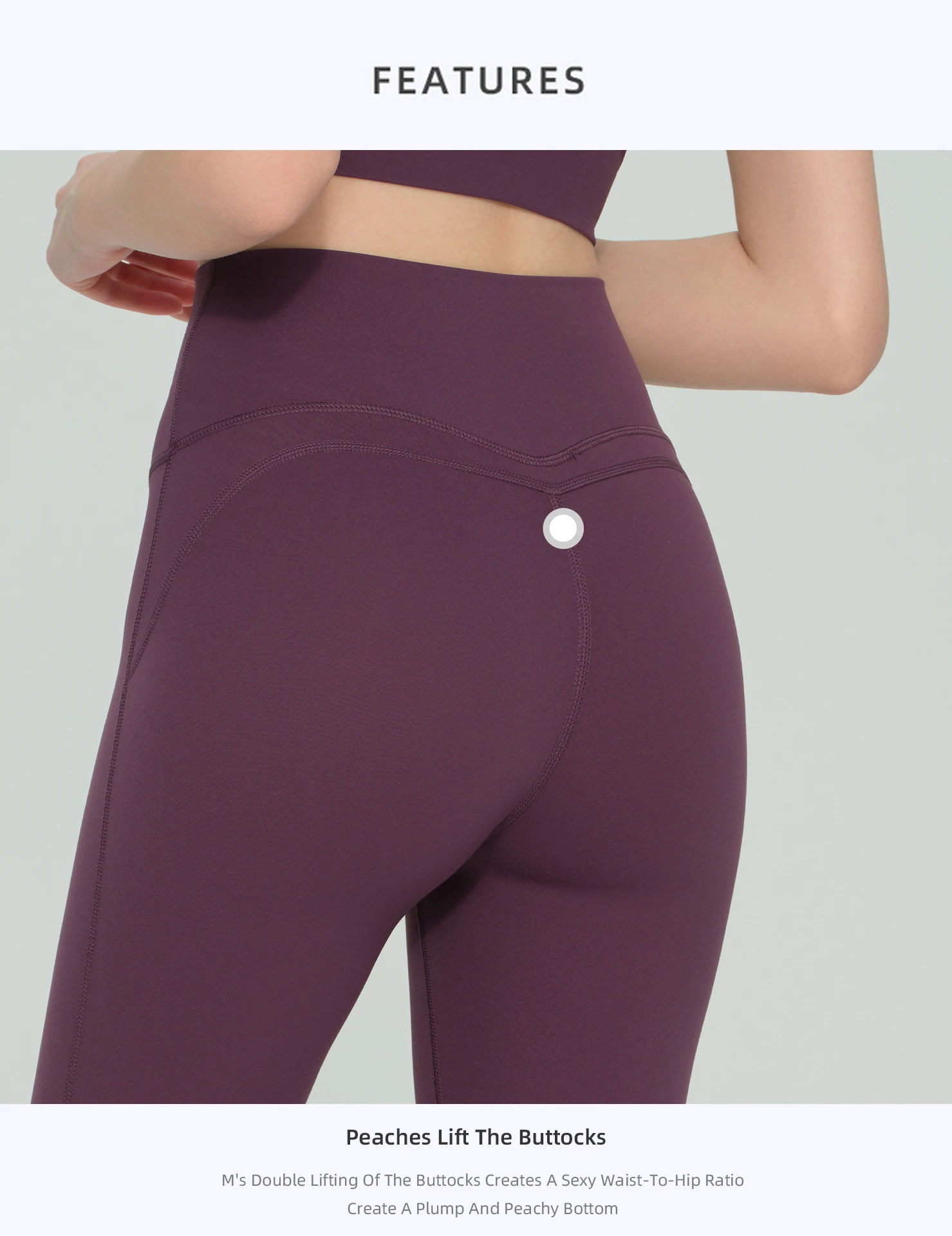 Neue Damen-Schlaghose mit hoher Taille, hoher Elastizität, Bauchkontrolle, Hüftstraffung, atmungsaktiv, für Laufen, Fitness und Freizeit. – Detail 2