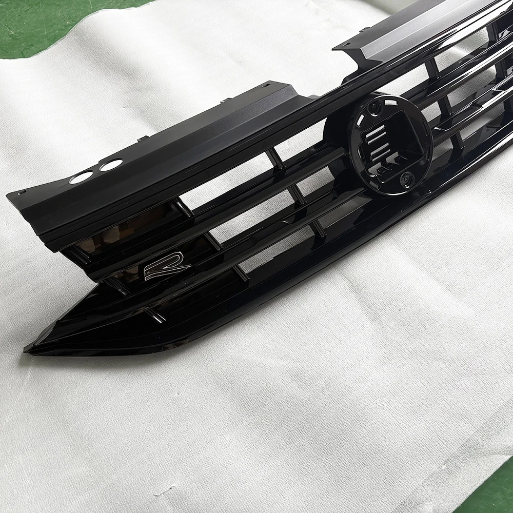 شواية سيارة لسيارة 2022+ Volkswagen Tiguan L ABS كروم أسود المصد الأمامي للسيارة شبكة مصبغة سباق الشوايات