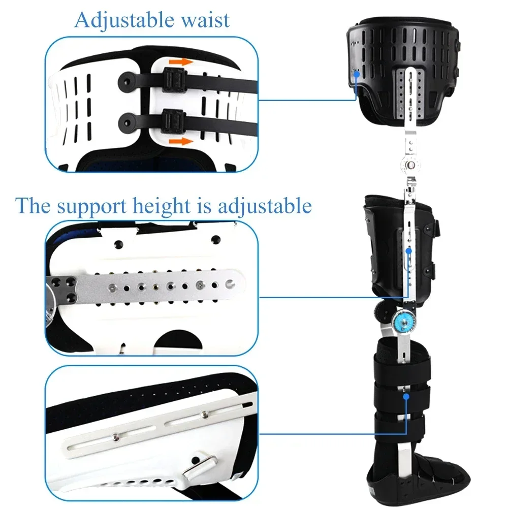 Hip Knee Ankle Foot Orthosis Leg Fracture,Lower Limb Paralysis,Hip Walk Fixed Orthopedic Brace for Knee Surgery Ligament Support