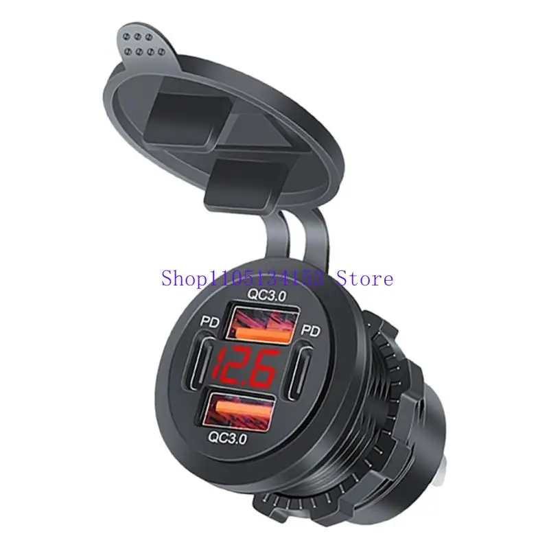 

hg89 Автомобильная USB-розетка для зарядки с водонепроницаемыми колпачками Вольтметр 12 В-24 В USB-порт для морской двойной + PD