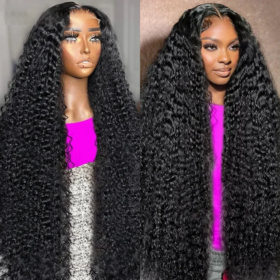 100% Human Hair Wigs Deep Wave HD Lace Frontal Wigs For Women Pre Plucked With Baby Hair 13x4 13x6 Water Wave Lace Front Wig