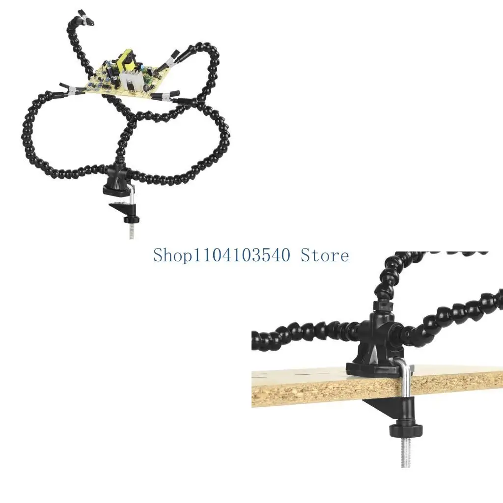 

02DC Удобный помощник для пайки, инструмент для пайки, вспомогательный инструмент для пайки с гусиной шеей и зажимами, отлично