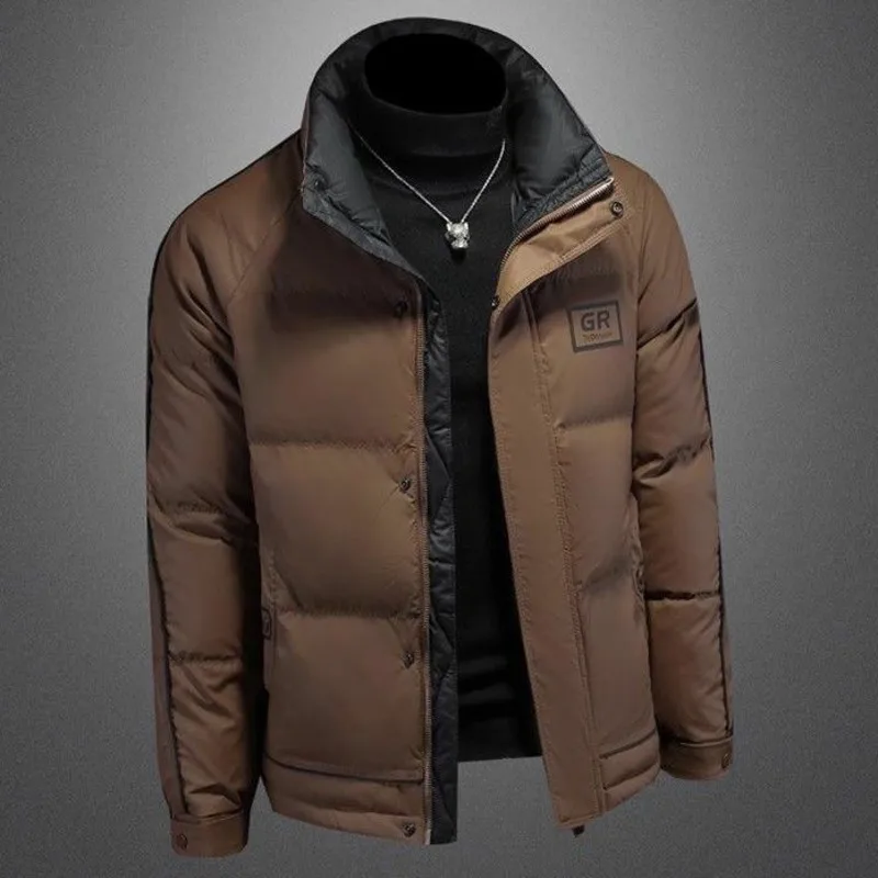 Men's Sport White Duck Down Jacket Fall Winter Fashion Male Outwarer Luxury Letter Print Stand Up Thick Warm Down Jacket