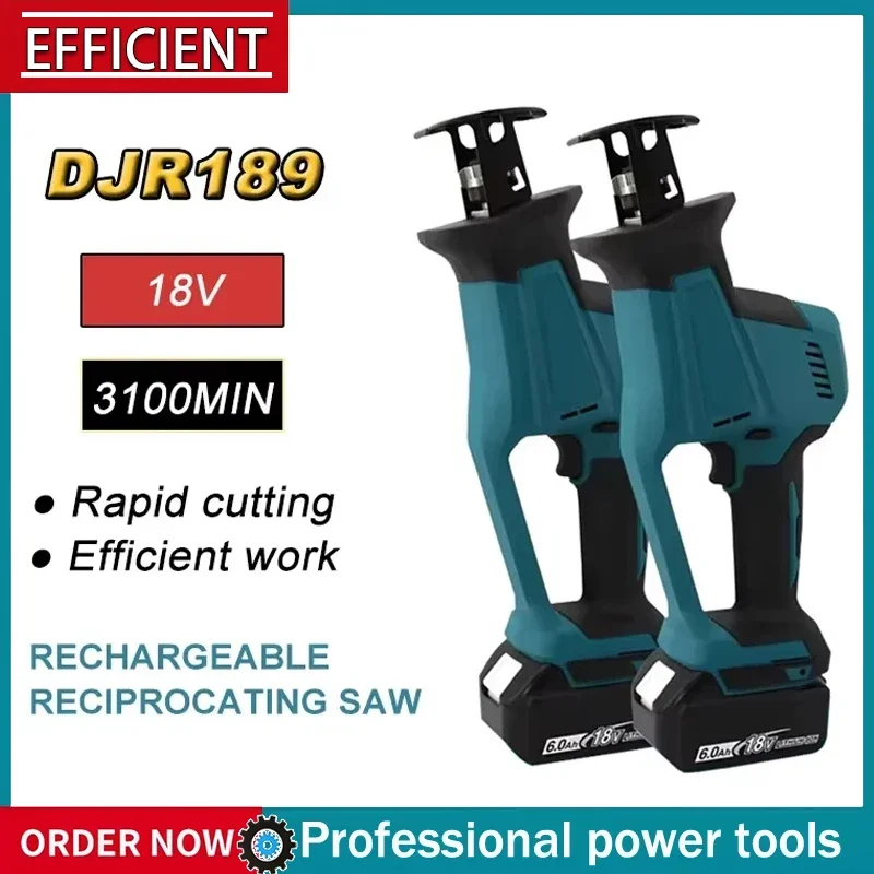 

DJR189 18V Cordless Electric Reciprocating Saw Brushless Rechargeable Wood Metal Cutting Saw Portable Saw Power Tool Fit Makita