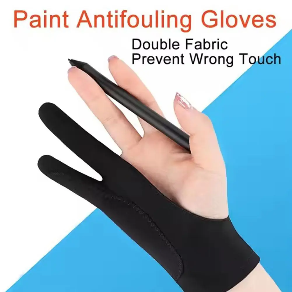 Перчатки для рисования с двумя пальцами, противосенсорные, противообрастающие для планшетов Apple, цифровая доска, сенсорный экран, картина маслом, офисные художественные принадлежности M3X8