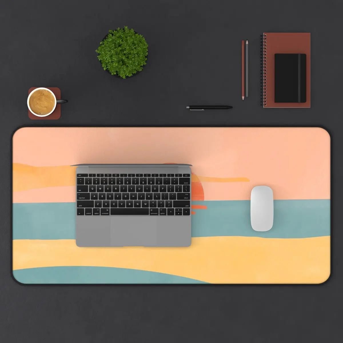 Abstract Sunset Deskmat, Cute Computer Desk Mat, Keyboard Mat, Office Decoration, Couple Gift Cute Mouse Pad Gaming Accessories
