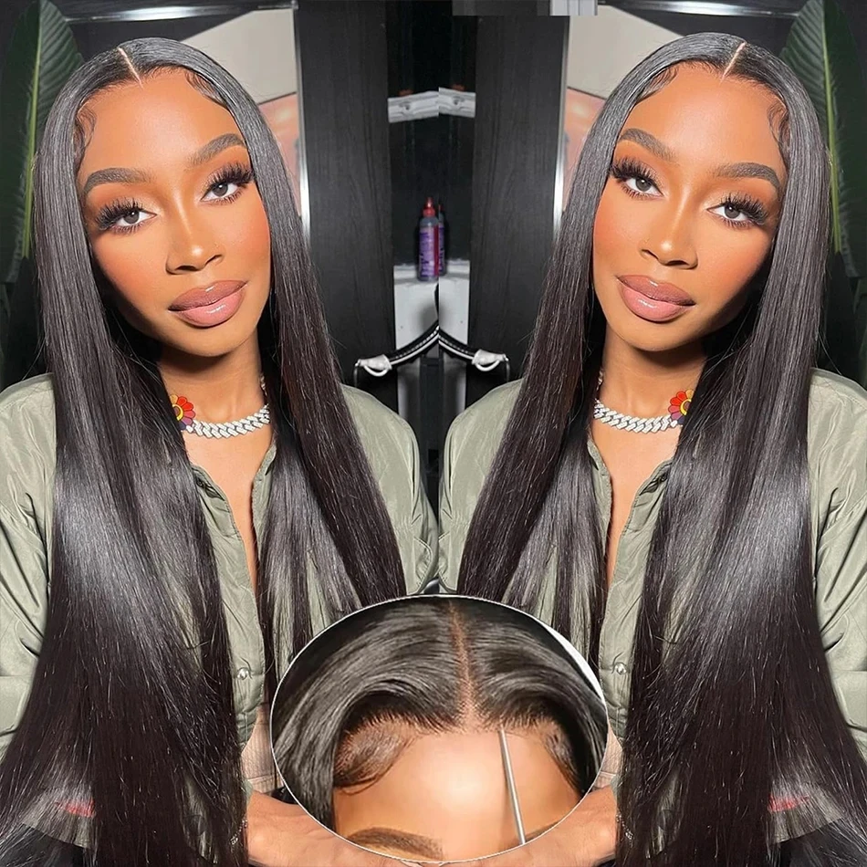 

13x6 Full Lace Frontal Wig Human Hair 180% Density HD Transparant Pre Plucked Bleached Knots Lace Front wigs Brazilian Virgin