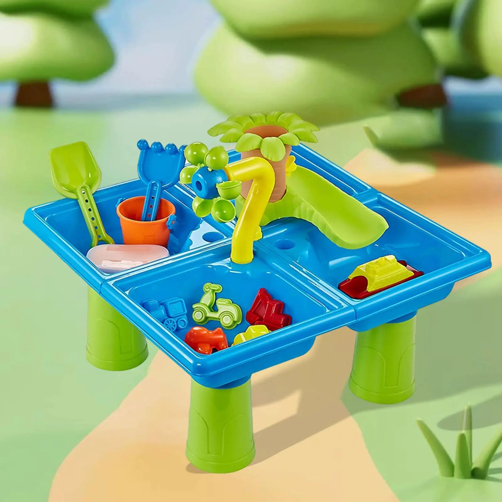 Kids Sand Water Table Sandbox Table,Toy Accessories,Bath Toy Playset,Water Table Activity Sensory Table for Age 3-5 Boys