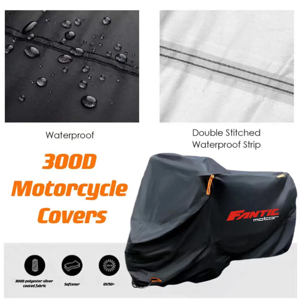 Thick 300D Silver Coated Windproof Motorcycle Protector Cover For Fantic Motor