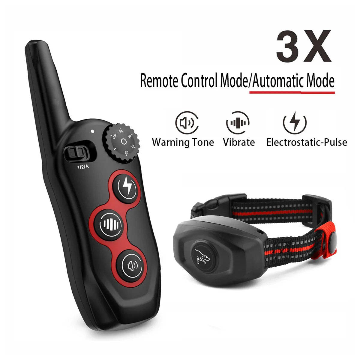 

Dog Training Collar IPX7 Waterproof, Training Collar for Large Medium Small Dogs, Rechargeable E-Collar for Dogs Dog Bark Collar