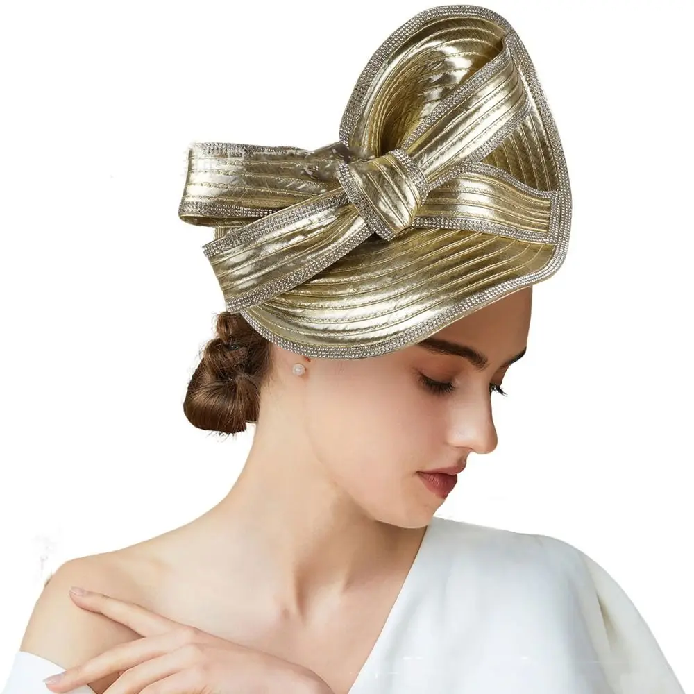 

Exquisite Vintage Fascinator Hat Bowknot Hair Band Sweet Bow Rhinestone Headband Formal Hat Hair Hoop Bride Headdress Dance Show