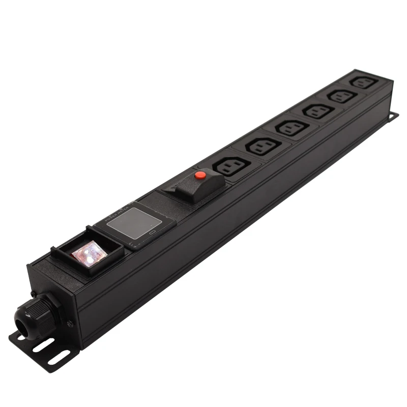 

PDU Power Strip стойка сетевого шкафа 16A 3500W Electric 6 Unit C13 розетка с переключателем Амперметр защита от перегрузки дисплея