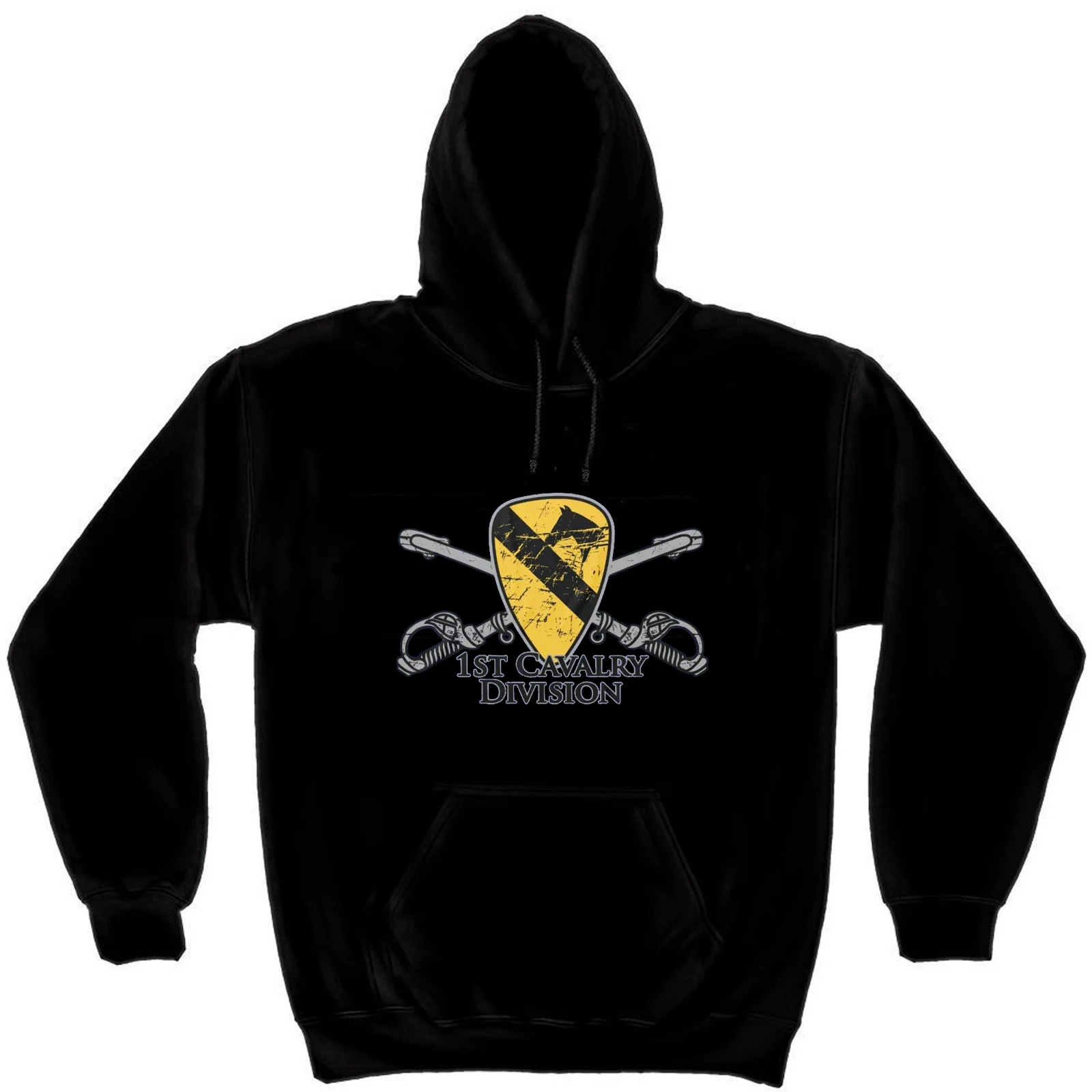 

US Army 1st Cavalry Division Pullover Hoodie 100% Cotton Comfortable Casual Mens Sweatshirts Retro Military Style Streetwear